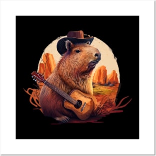 Country Capybara Posters and Art